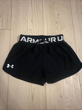 Under Armour Black Youth XS Logo Waistband Shorts
